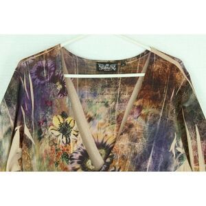 Tattoo Me Womens Sweater Cardigan Floral 1X